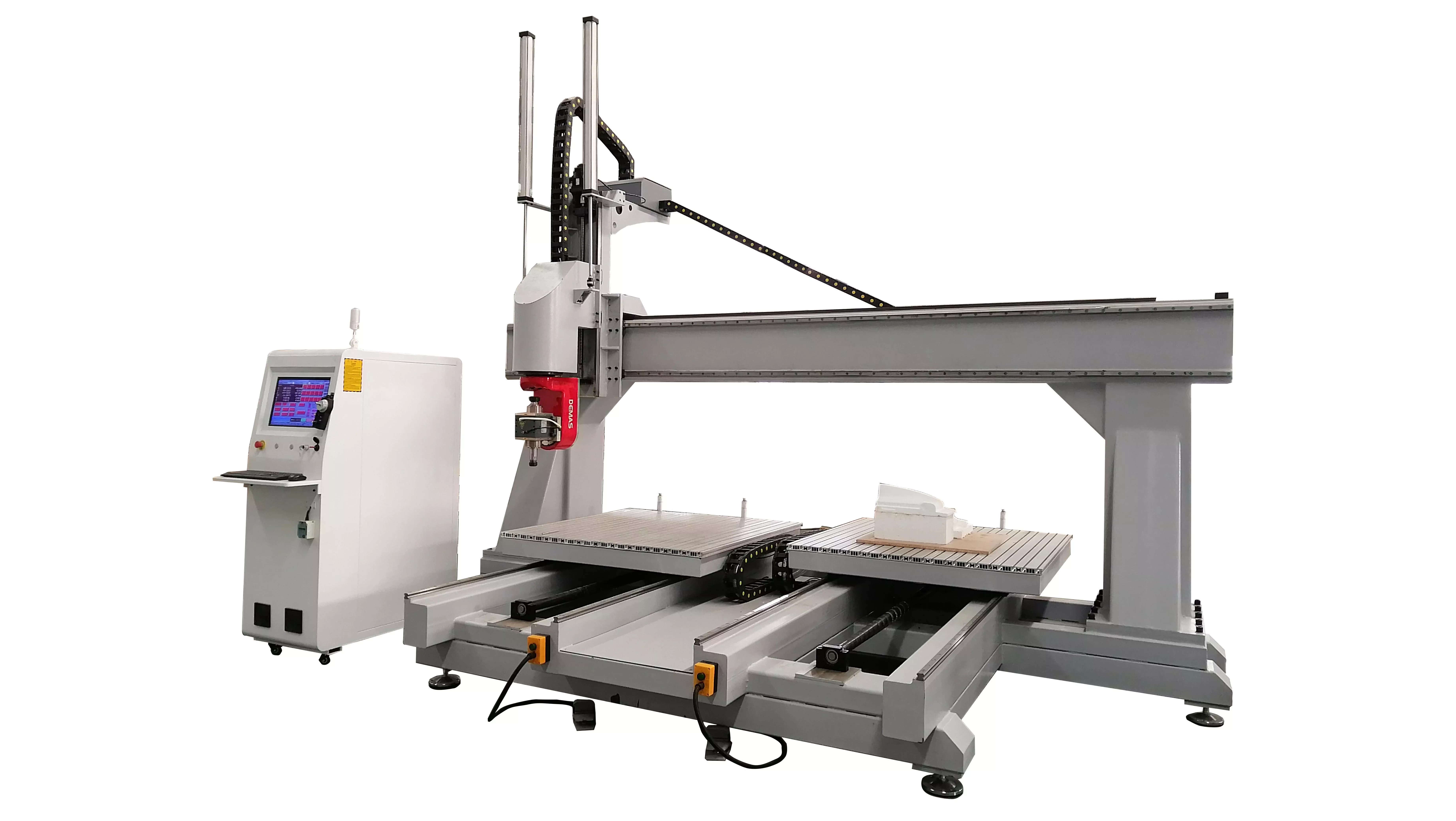5AXIS WOOD CNC MILLING MACHINE WITH DOUBLE WORKING STATIONS